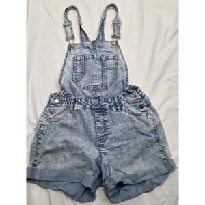 Active USA Denim Bib Jean Shorts Overalls Woman's Size Small